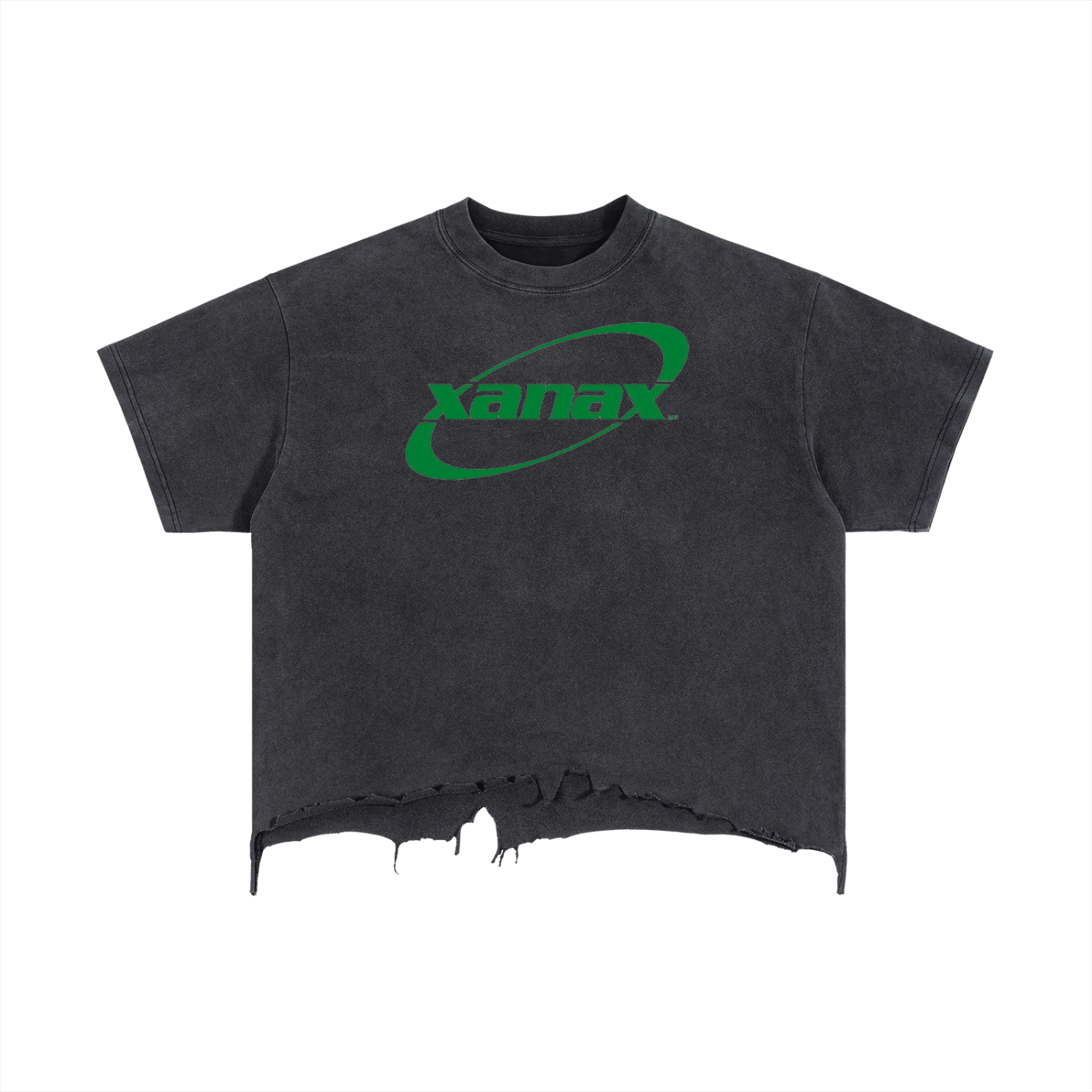 Vintage Wash Boxy Distressed Hem T-Shirt